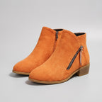 Women’s Retro Ankle Boots - Casual Zip Fashion Boots