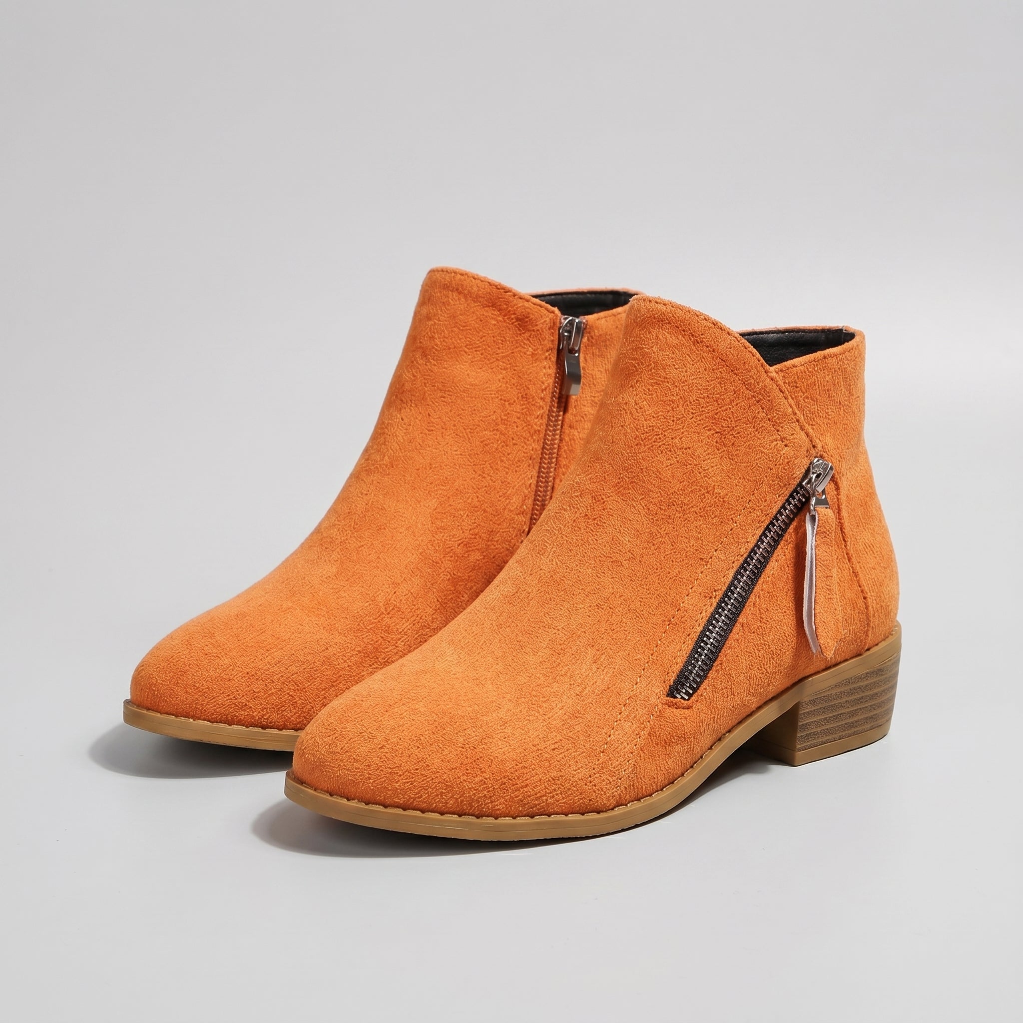 Women’s Retro Ankle Boots - Casual Zip Fashion Boots