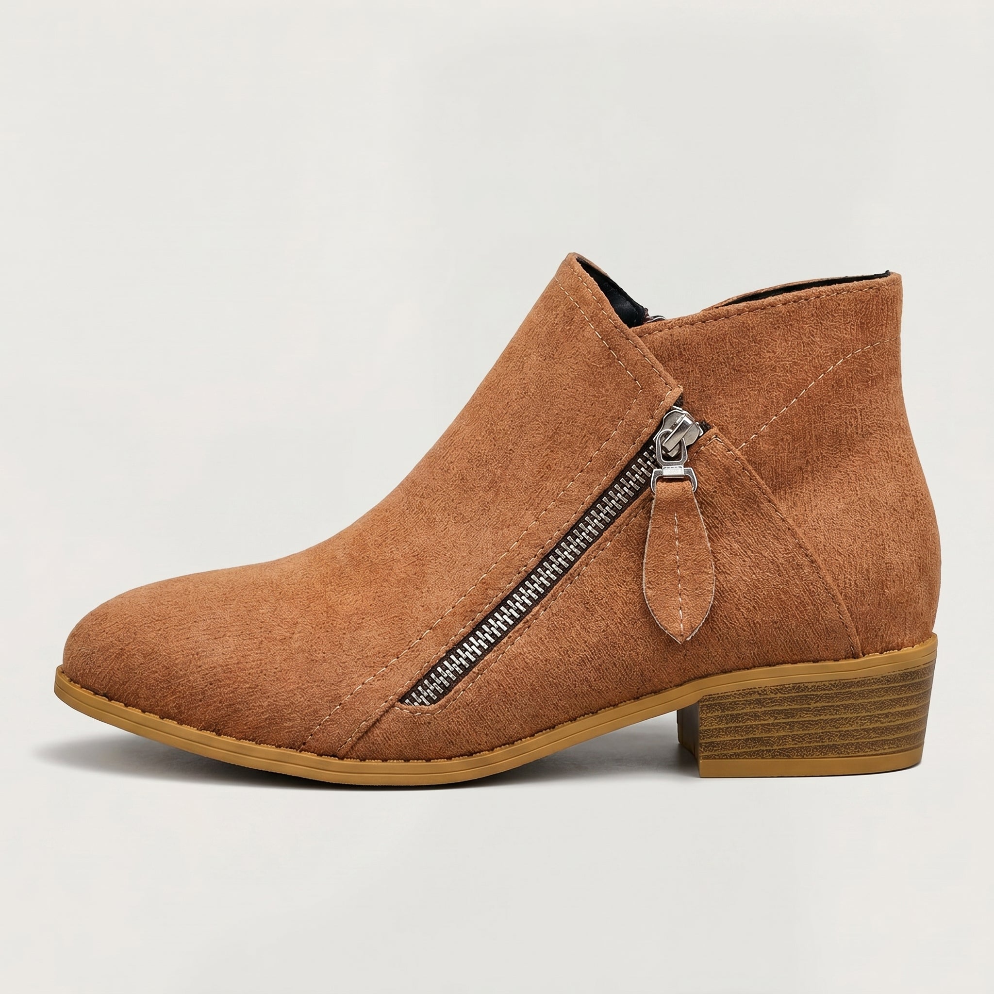 Women’s Retro Ankle Boots - Casual Zip Fashion Boots