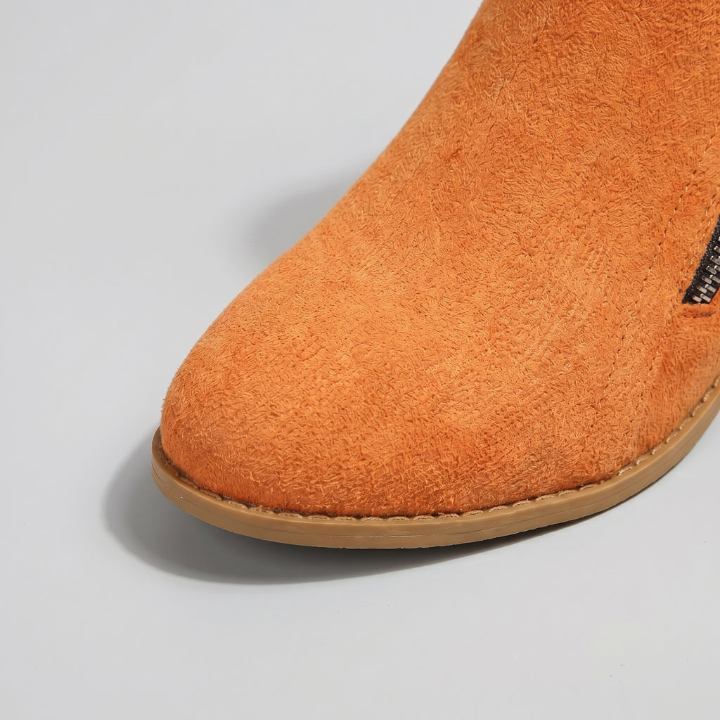 Women’s Retro Ankle Boots - Casual Zip Fashion Boots