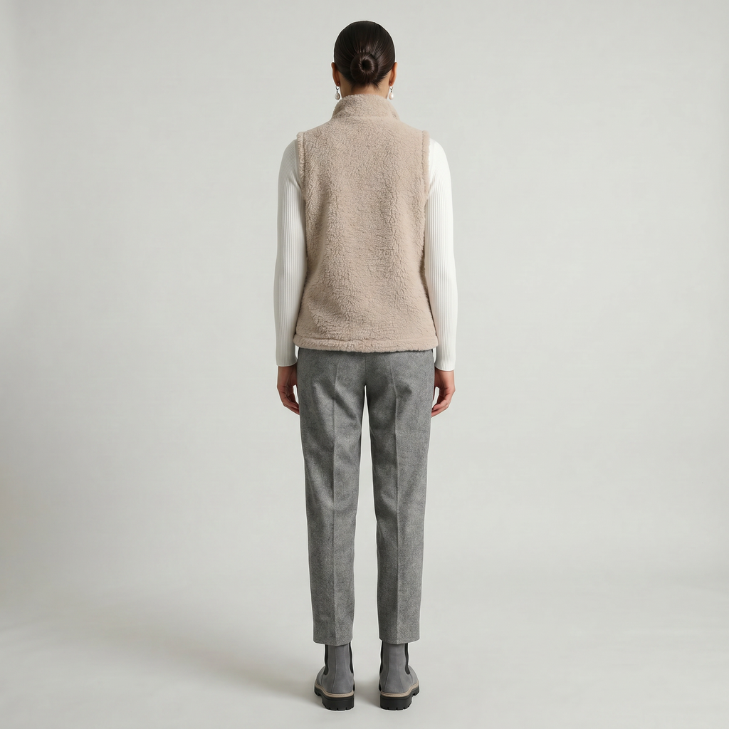 Women’s Zip-Up Vest - Sleeveless Relaxed Fit