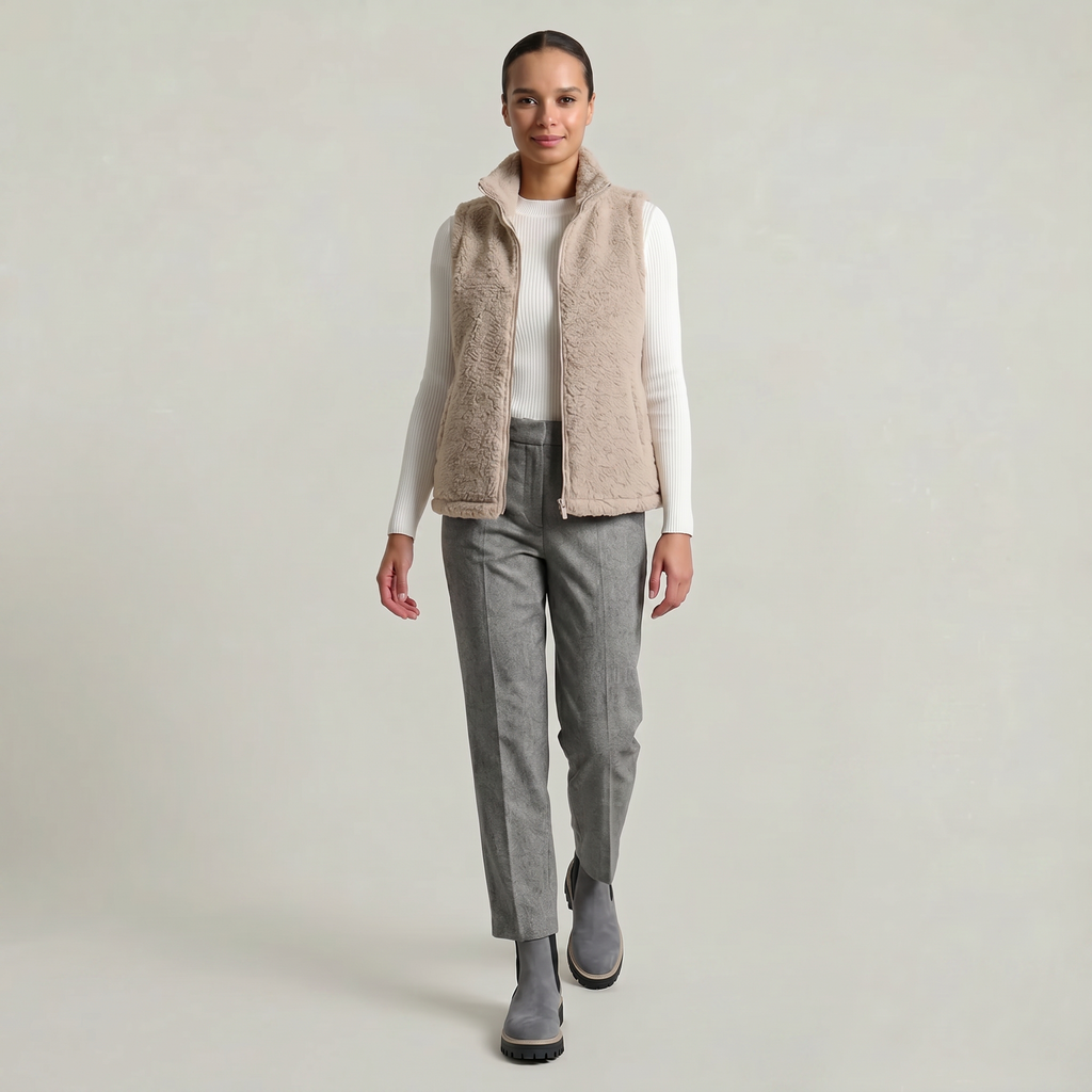 Women’s Zip-Up Vest - Sleeveless Relaxed Fit