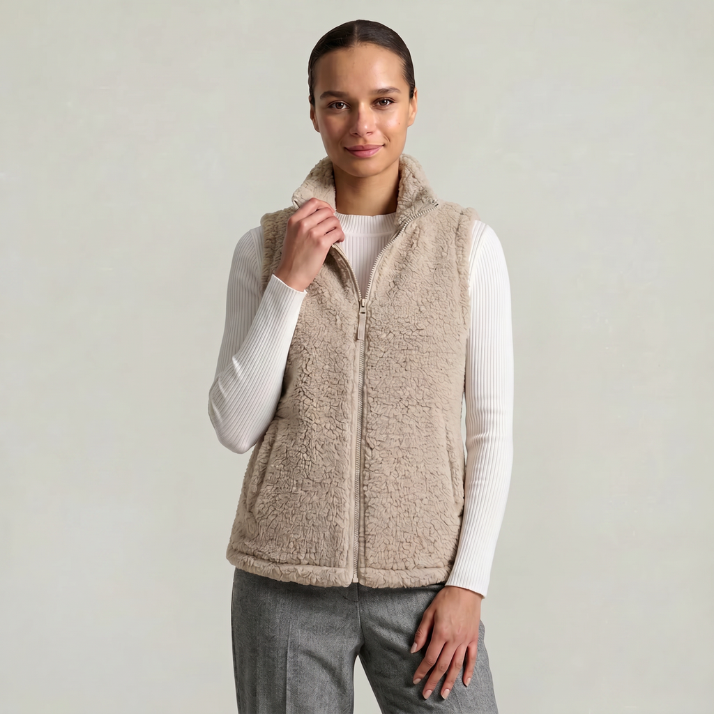 Women’s Zip-Up Vest - Sleeveless Relaxed Fit