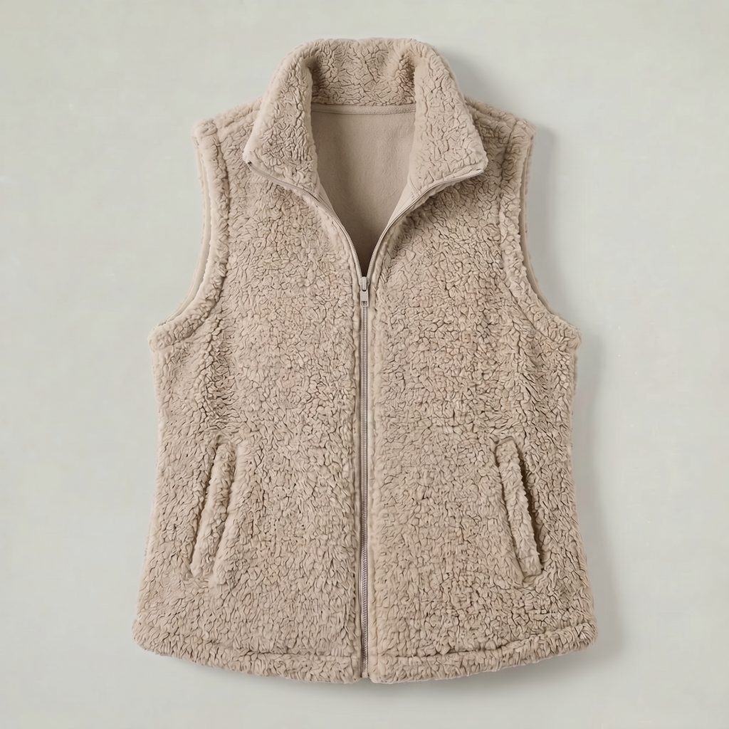 Women’s Zip-Up Vest - Sleeveless Relaxed Fit