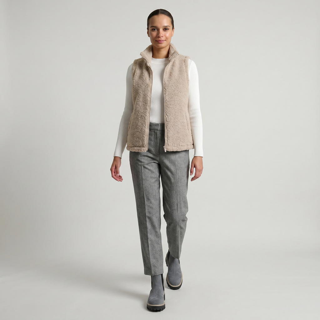 Women’s Zip-Up Vest - Sleeveless Relaxed Fit