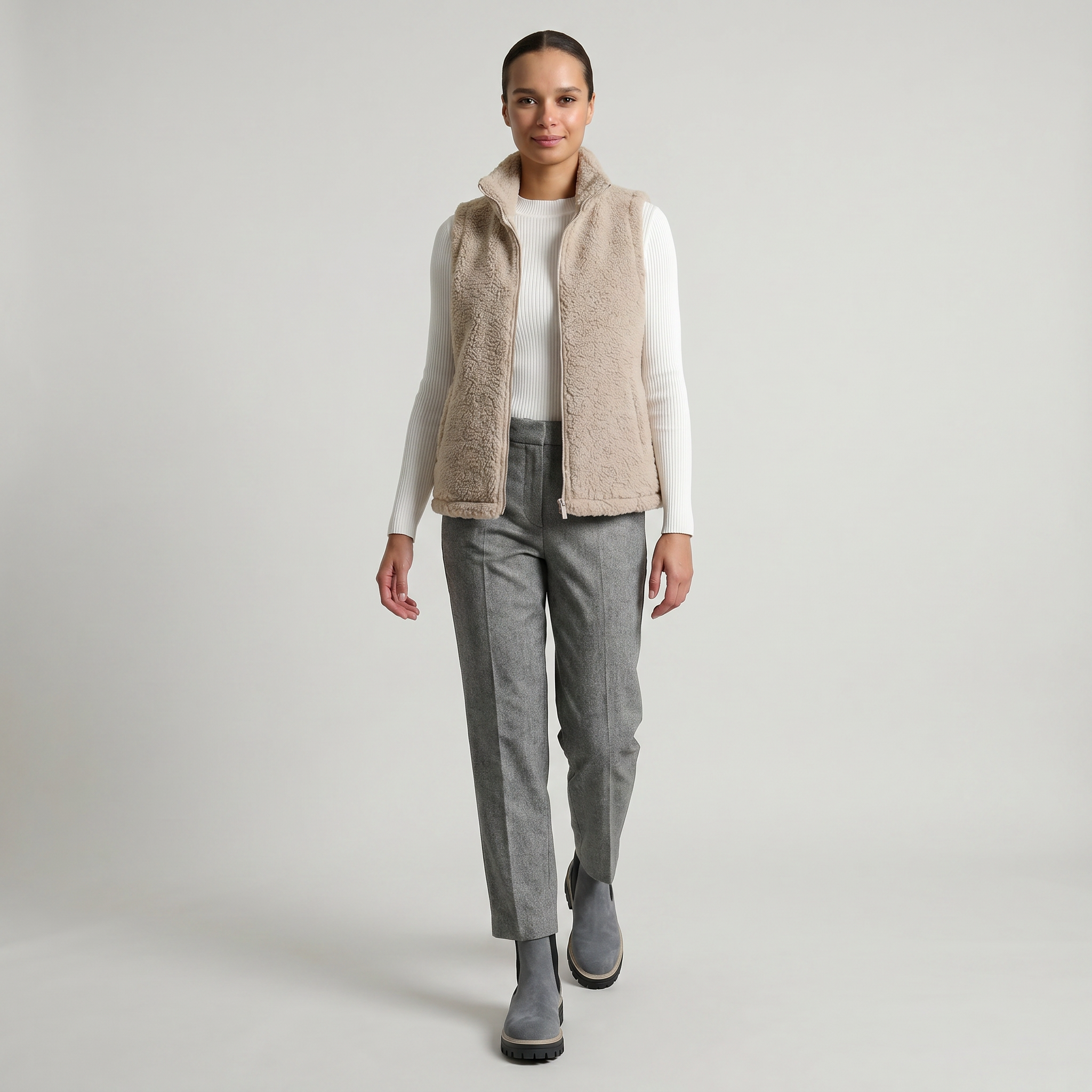 Women’s Zip-Up Vest - Sleeveless Relaxed Fit