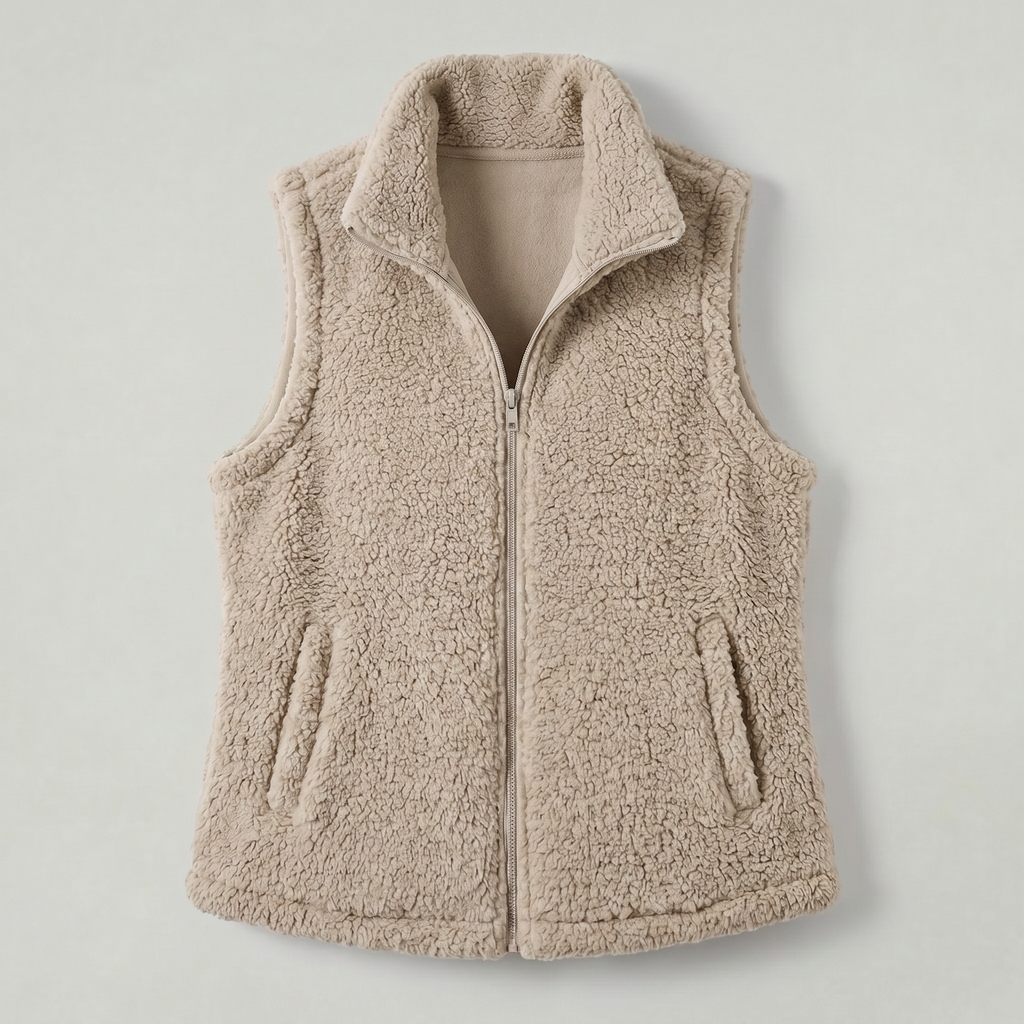 Women’s Zip-Up Vest - Sleeveless Relaxed Fit
