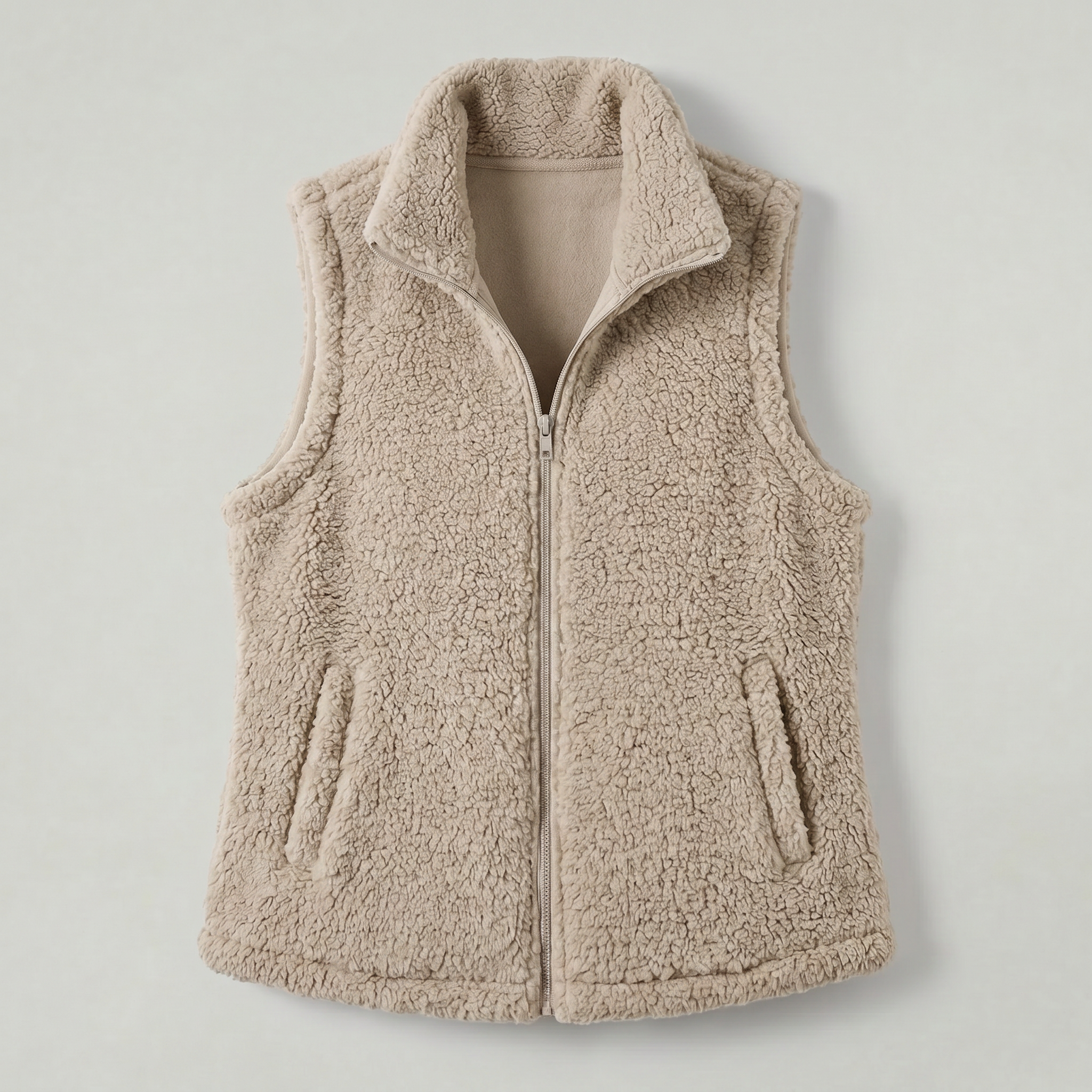 Women’s Zip-Up Vest - Sleeveless Relaxed Fit