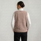 Women’s Sleeveless Zipper Teddy Vest - Relaxed Fit
