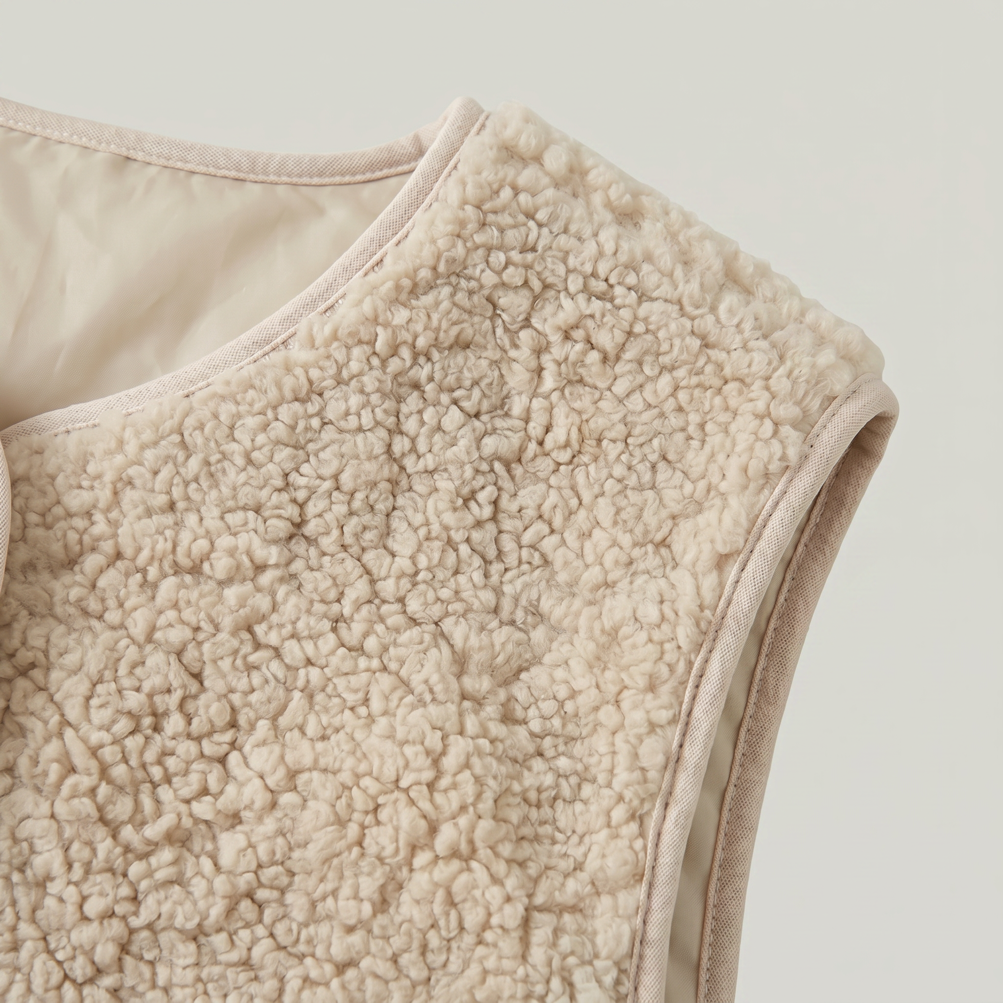 Women’s Sleeveless Zipper Teddy Vest - Relaxed Fit