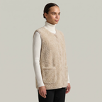 Women’s Sleeveless Zipper Teddy Vest - Relaxed Fit