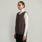 Women’s Sleeveless Zipper Teddy Vest - Relaxed Fit