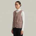 Women’s Sleeveless Zipper Teddy Vest - Relaxed Fit
