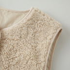 Women’s Sleeveless Zipper Teddy Vest - Relaxed Fit