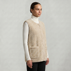 Women’s Sleeveless Zipper Teddy Vest - Relaxed Fit